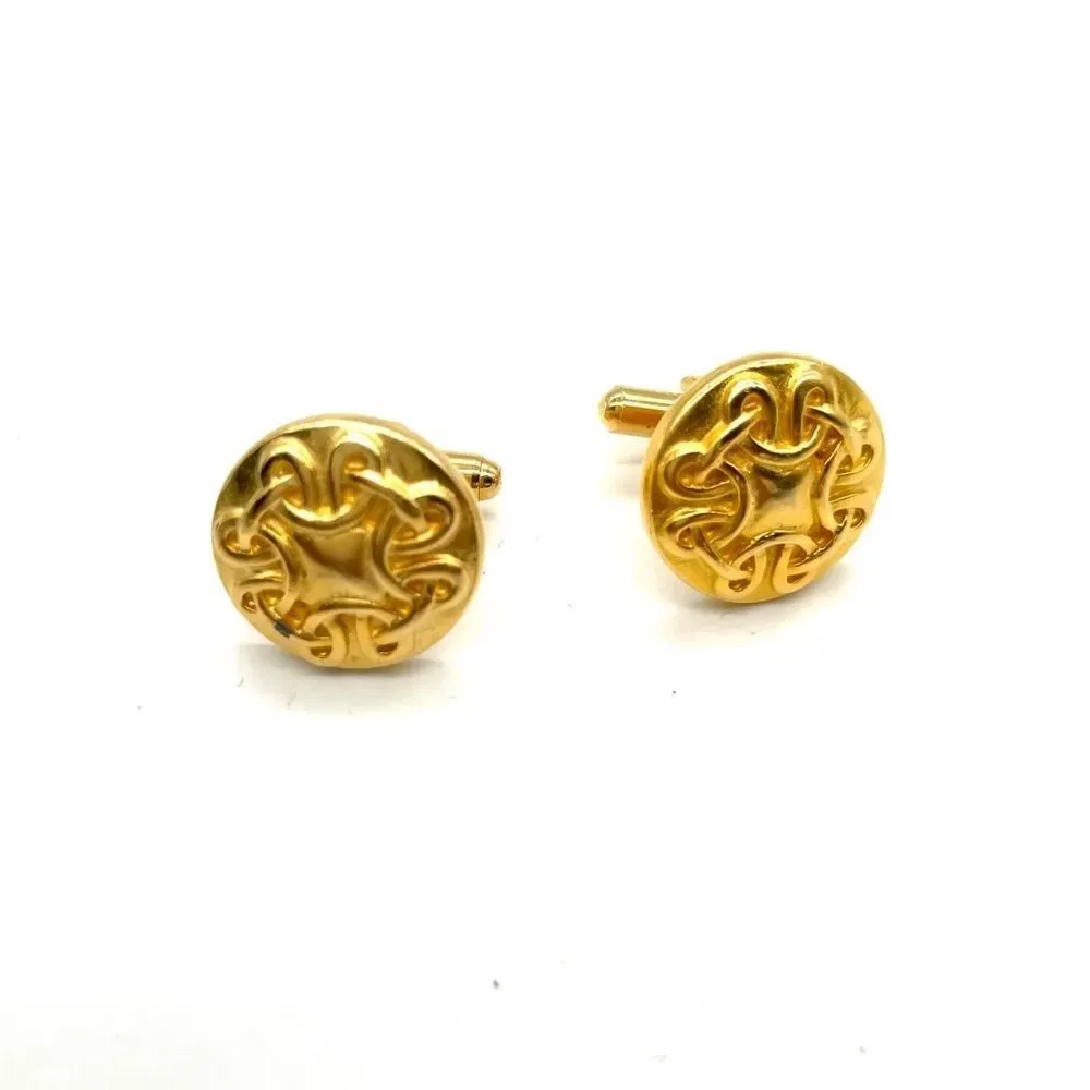 Cuff links Gold tone w/ Nugget Design